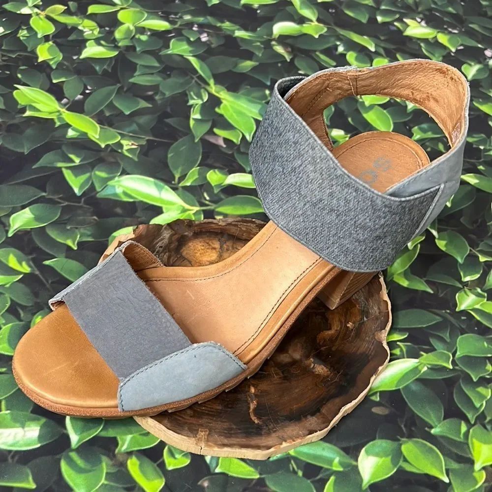 * ☀️SPRING VIBES 🪴 Sorel steel, blue and brown large, chunky sandal heel